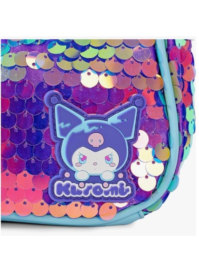 Kuromi Iridescent Sequin Shoulder Bag for Girls – Glitter Mini Handbag with Zipper - Image 2
